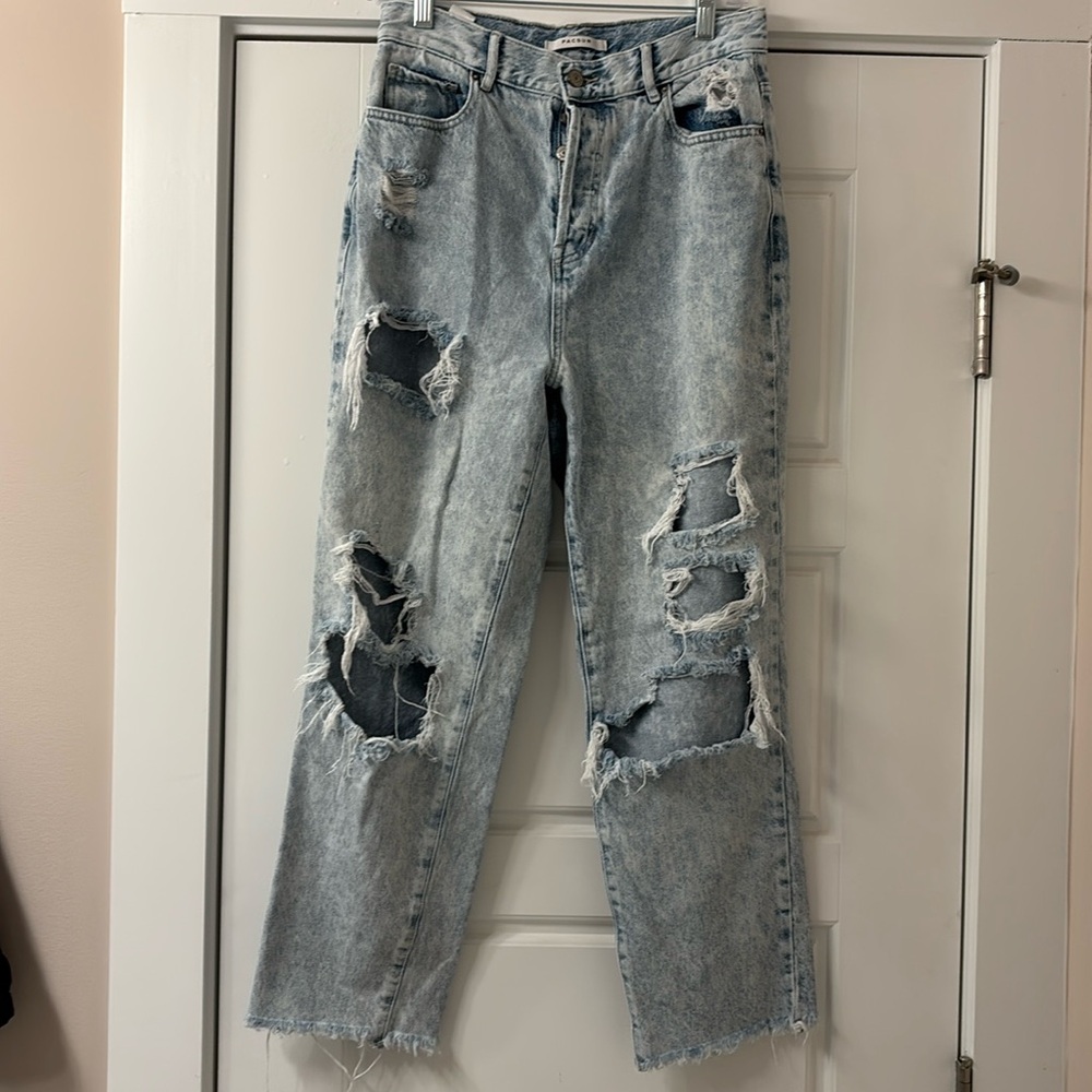 Pacsun Distressed Hole high Rise Straight jeans